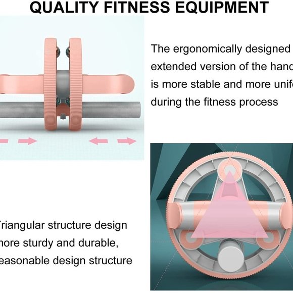Ab Wheel Slide 4 wheel roller with resistance band Multifunction Set with Push U - Picture 3 of 16